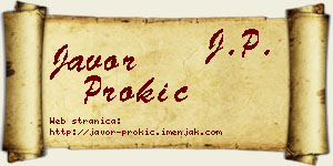Javor Prokić vizit kartica